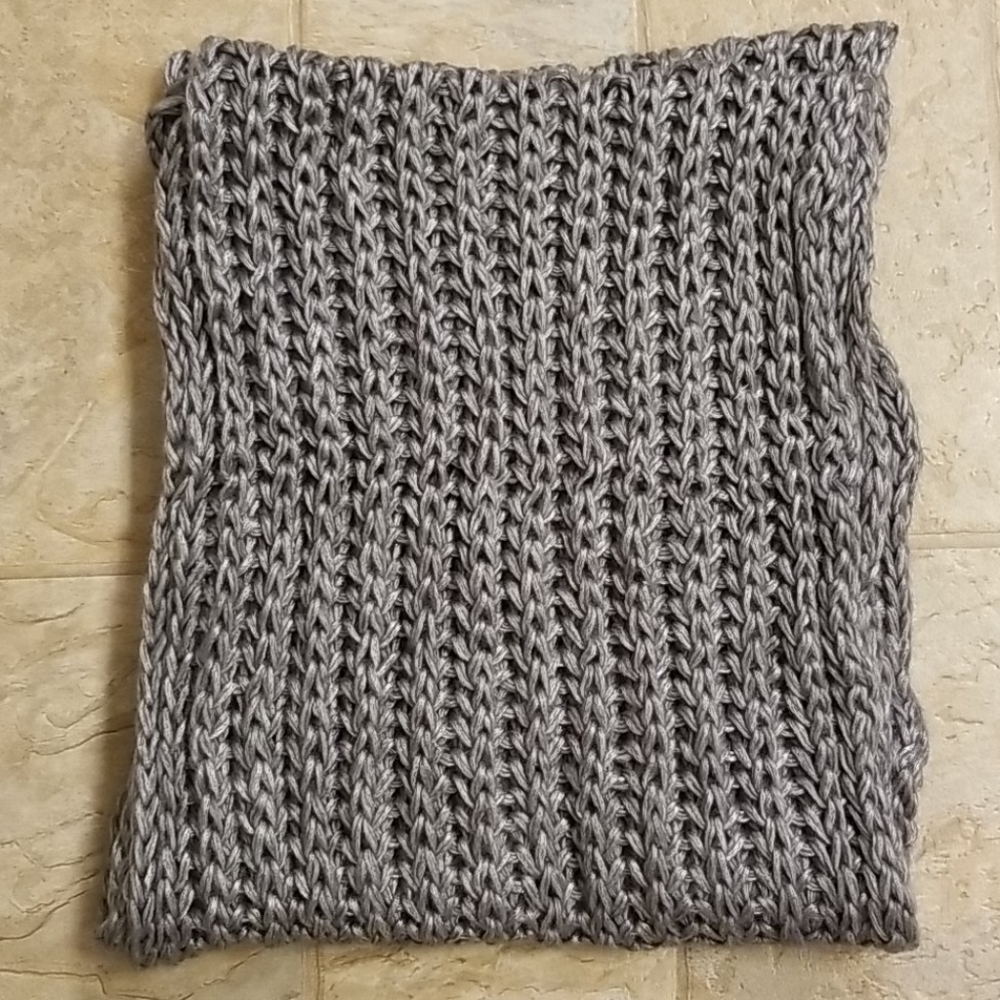 Silver knit infinity scarf